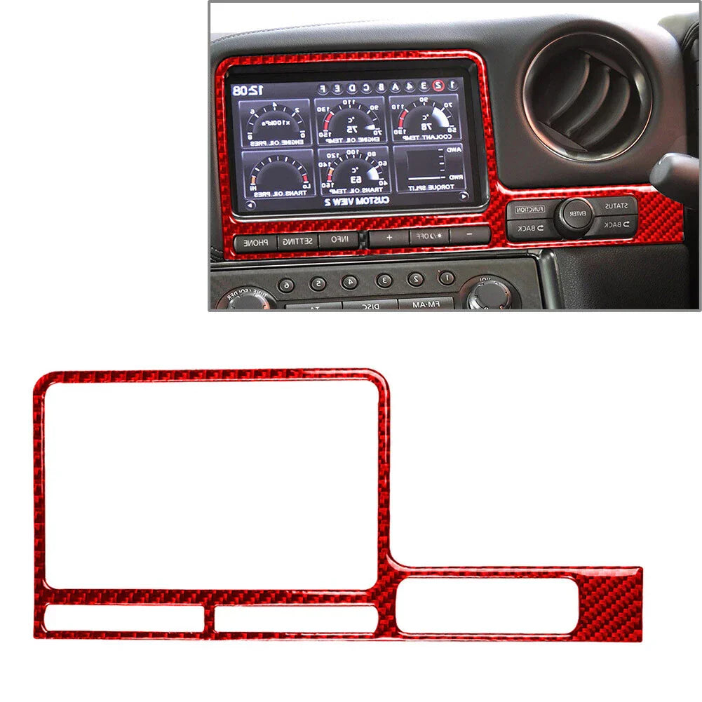 Nissan GTR R35 GPS Navigation Panel Cover Trim 2008-2016 Red