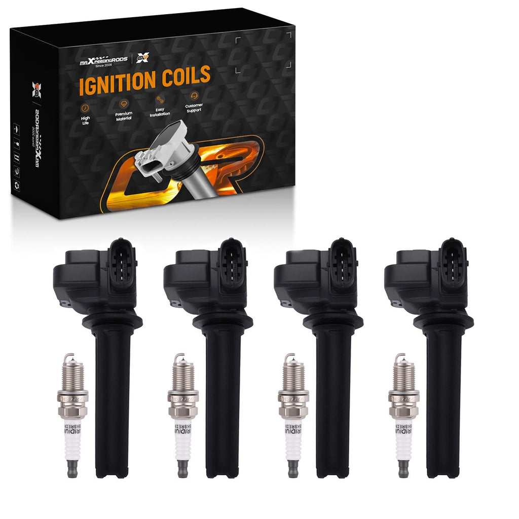 Set of 4 Ignition Coils & Spark Plugs for Saab 9-3X (2010–2011) 12787707