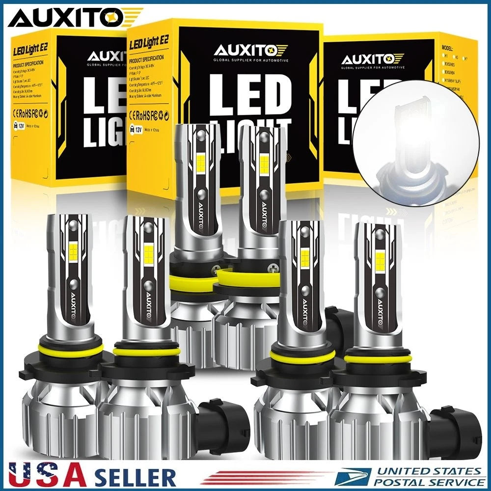 Set of 3 AUXITO LED Headlight Bulbs for Make Model (YYYY–YYYY)