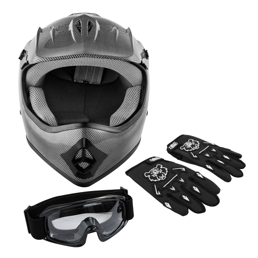 Youth Motocross Helmet for Dirt Bikes ATV Off-Road (S, M, L, XL) DOT