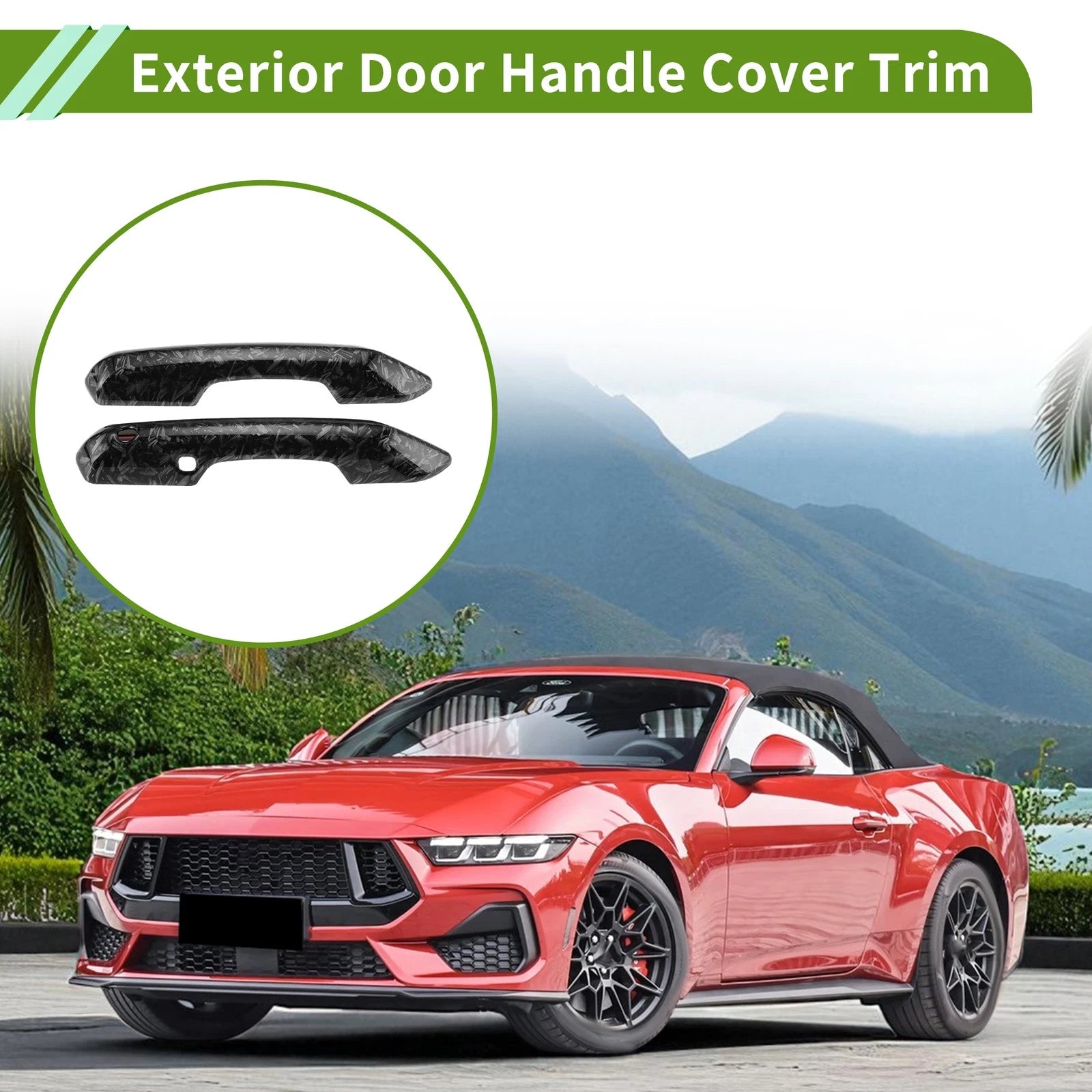 Set of 1 Exterior Door Handle Cover for Ford Mustang (2024–2025) Smart Forged Grain