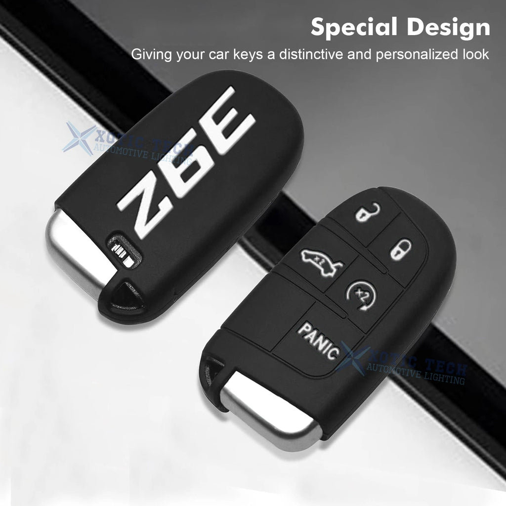White 392 Silicone Remote Key Chain Shell Cover for Jeep, Chrysler, Dodge (2014-2025)