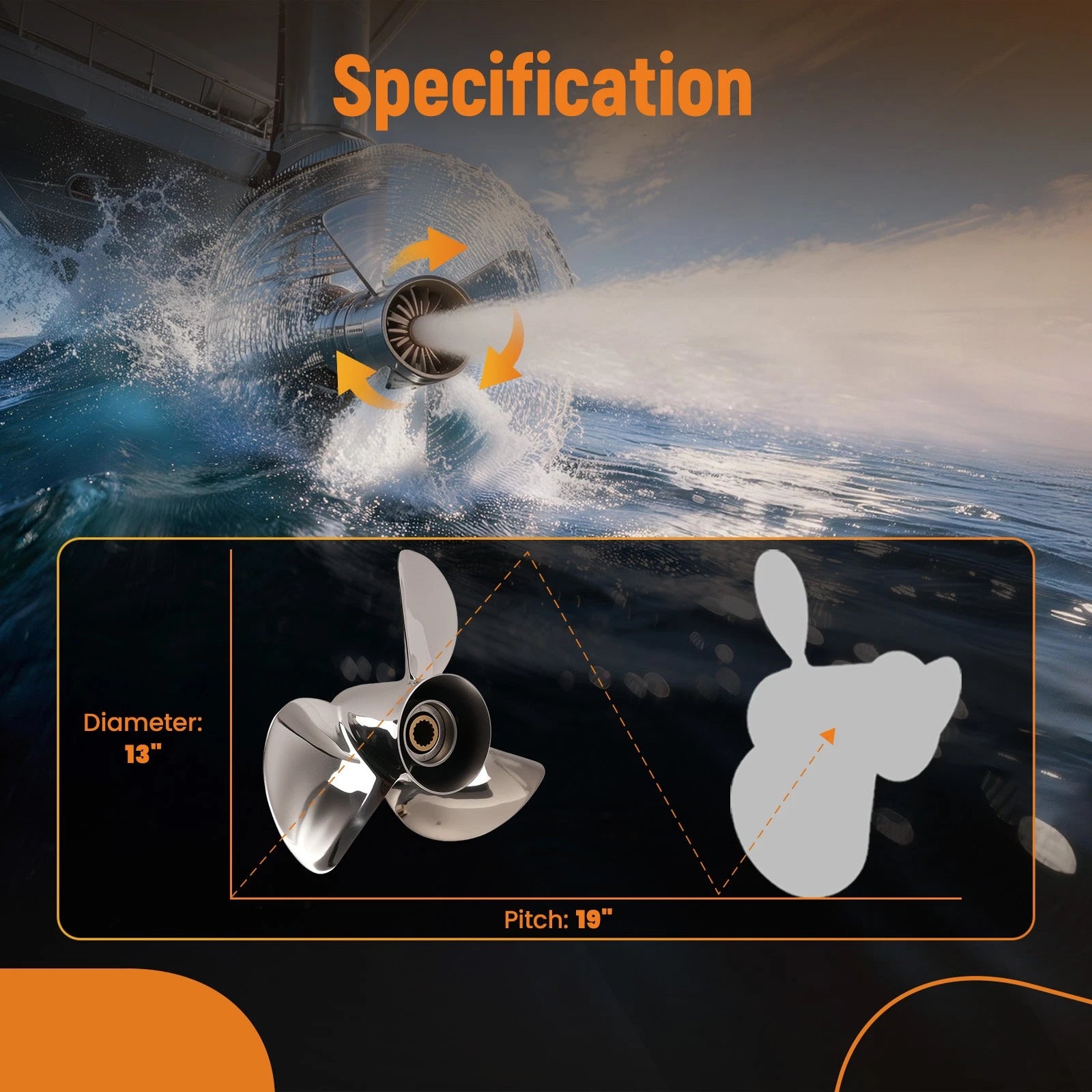 Stainless Steel Propeller for Mercury Outboard 75-125HP