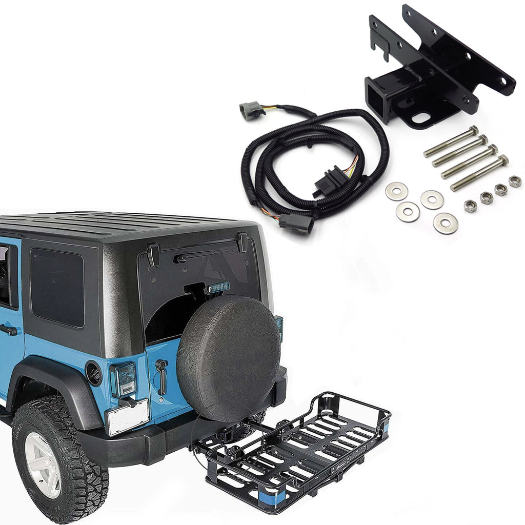 Receiver Hitch and Wire Kit for Jeep Wrangler JK (2007–2017)