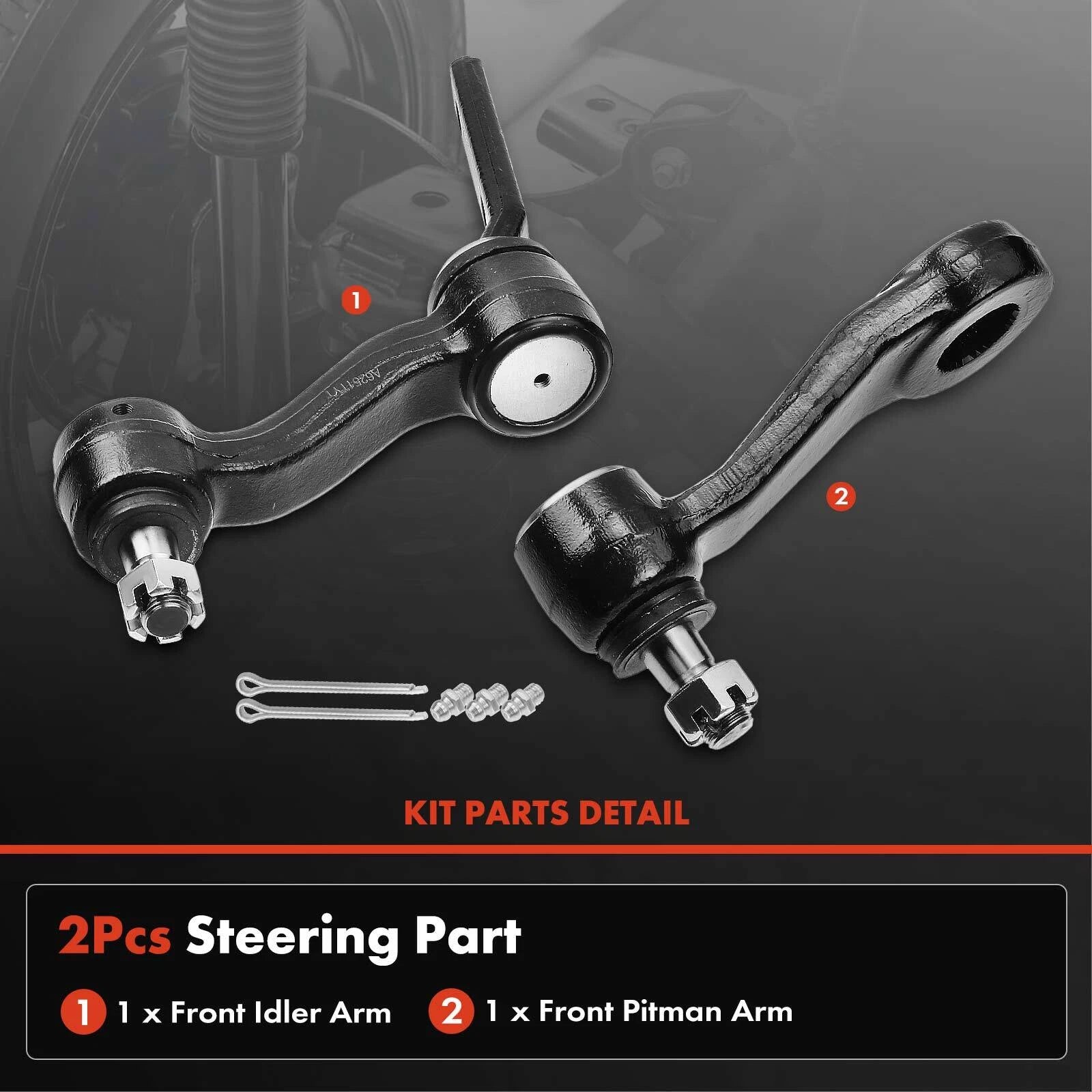 2X Front Pitman & Idler Arm for Chevy Blazer S10 GMC Jimmy (1995â2005)