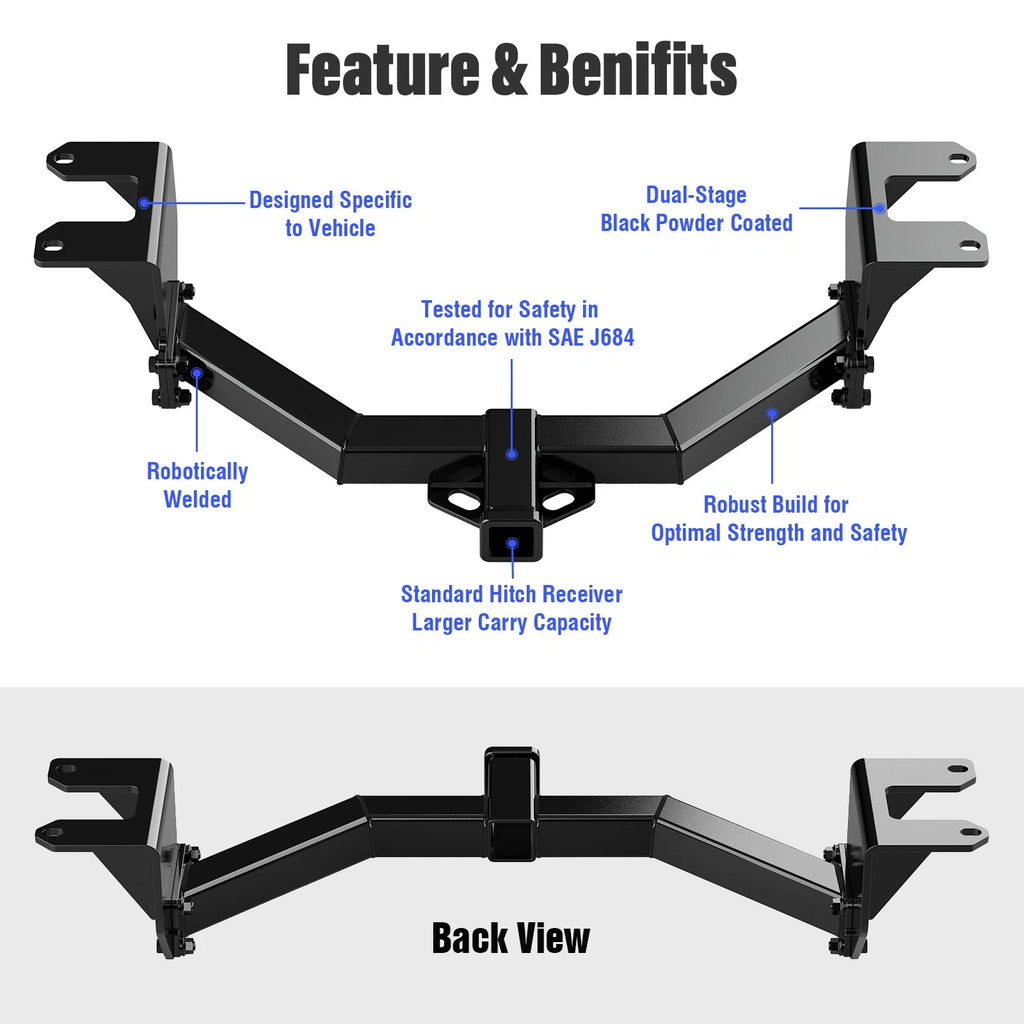 2 Inch Receiver Trailer Towing Hitch for Chevrolet Silverado 1500 GMC Sierra
