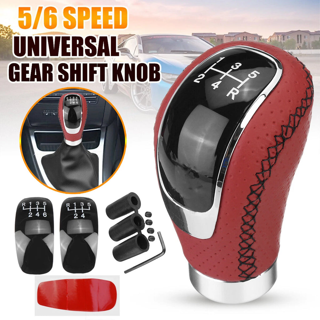 5/6 Speed Manual Gear Shift Knob for Universal Fit (Red & Black)