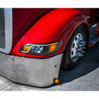 LED Blackout Headlights Pair with Dual LED Turn Signals for Peterbilt 386 (2016–2017)