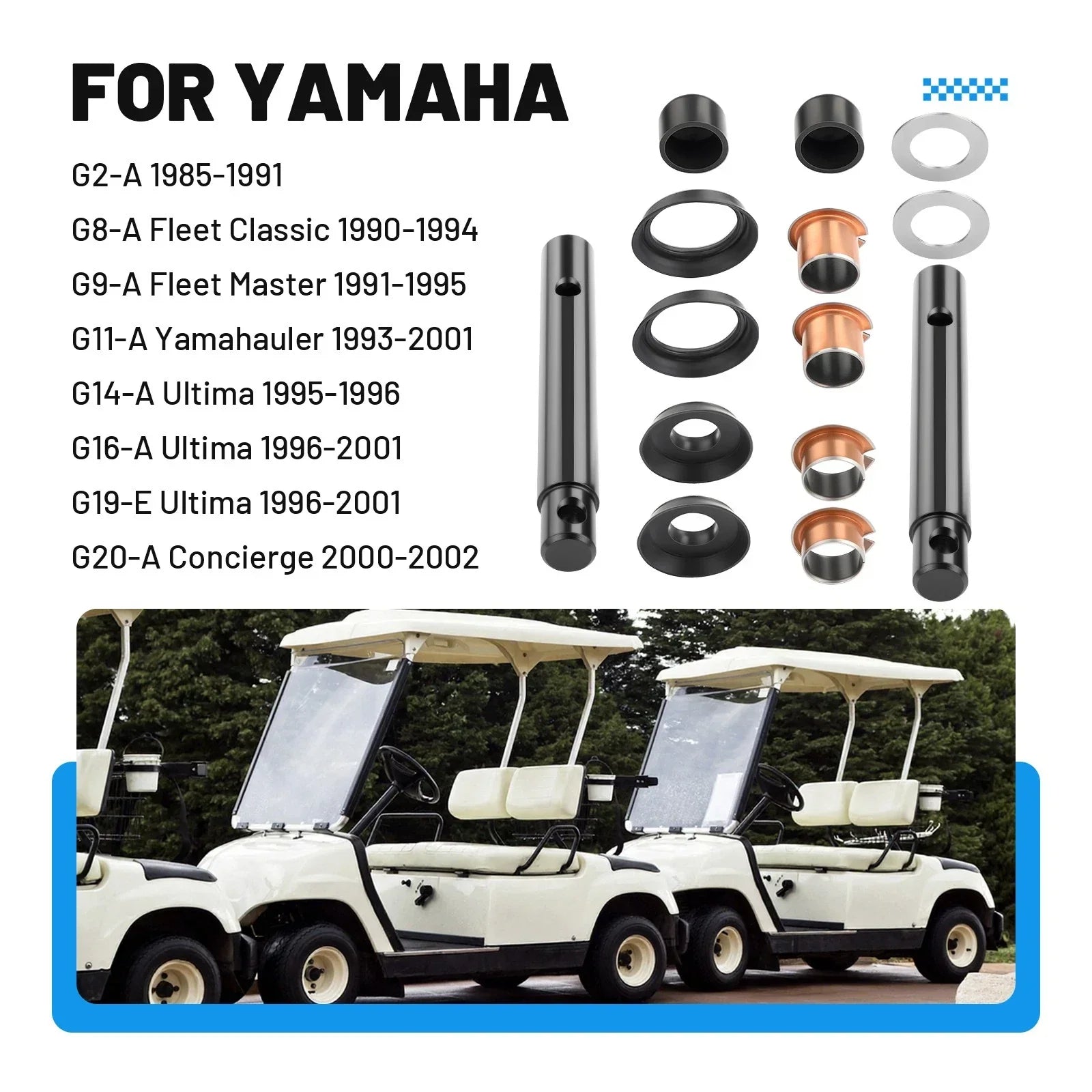 King pin & Bushing Kit for Yamaha G2 G8 G9 G11 G14 G16 G19 G20 (1985–2001)