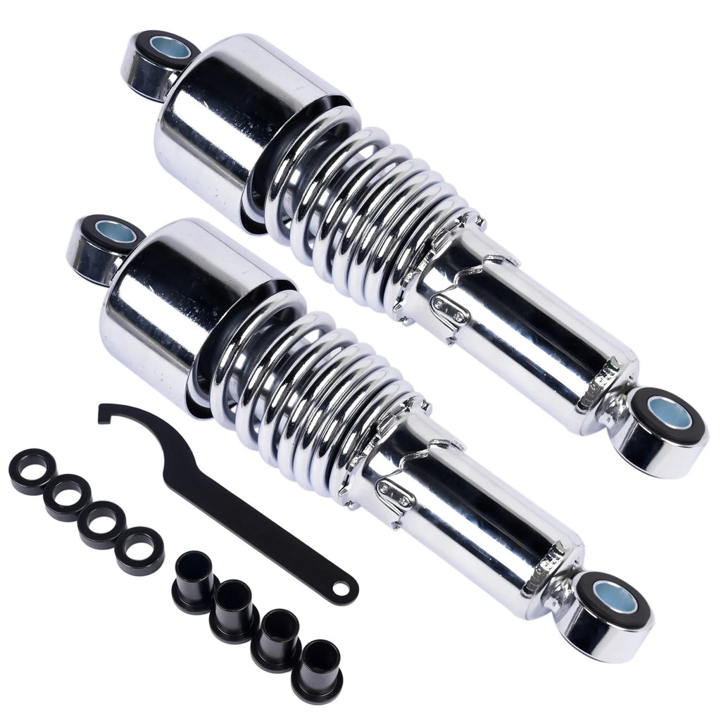Pair Chrome Rear Shocks for Harley Dyna Sportster Touring