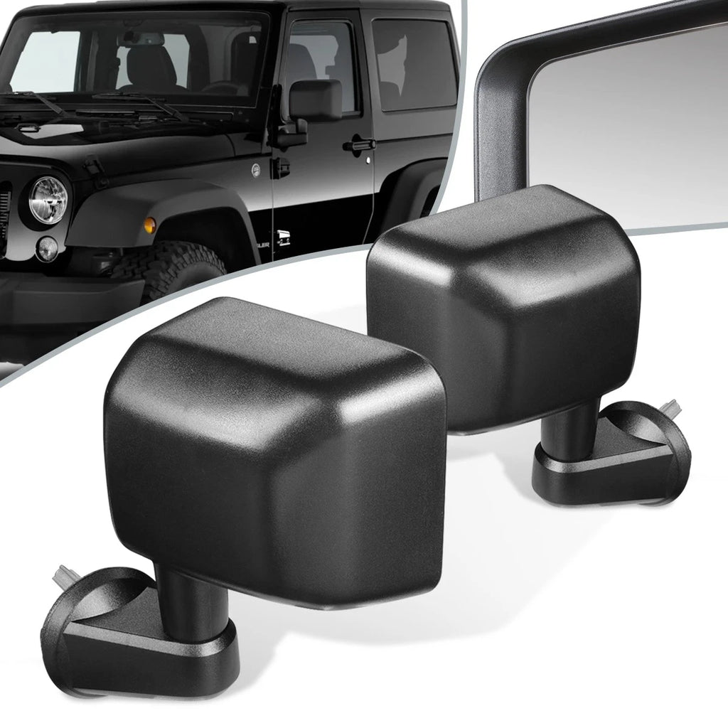 Pair of Manual Side View Door Mirrors for Jeep Wrangler JK (2007–2018) CH1320271 CH1321271