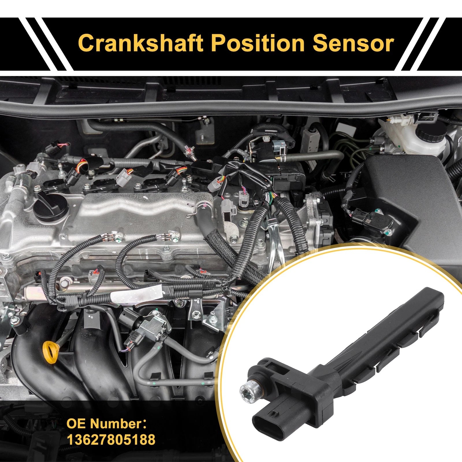 Crankshaft Position Sensor No.13627805188 for BMW E90 320d, F10 525d (2004–2016)