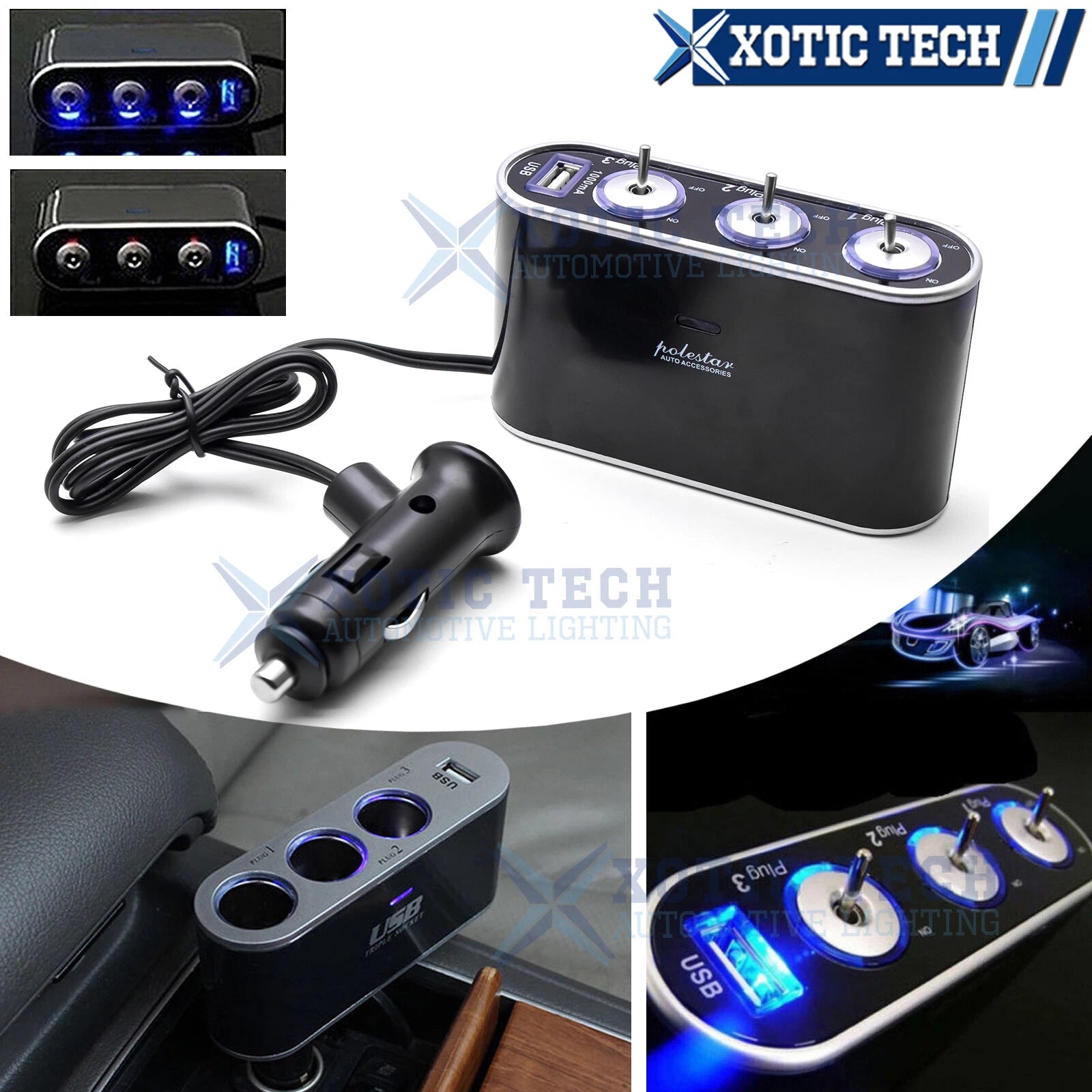 24V Cigarette Lighter Splitter Power Adapter for Honda Civic (2012–2015)