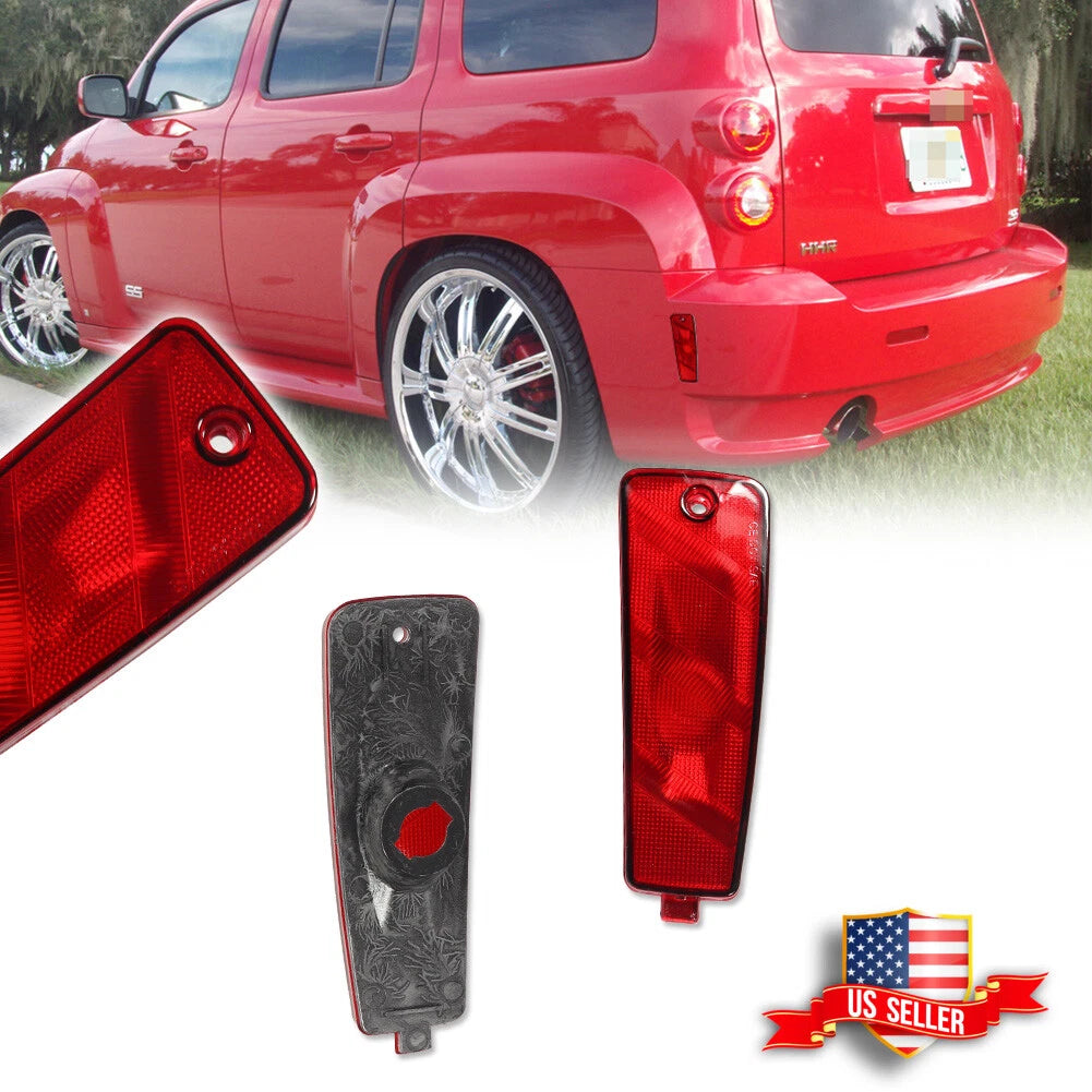 2X Red Lens Rear Bumper Side Marker Reflector Lights for Chevrolet HHR (2006–2011)