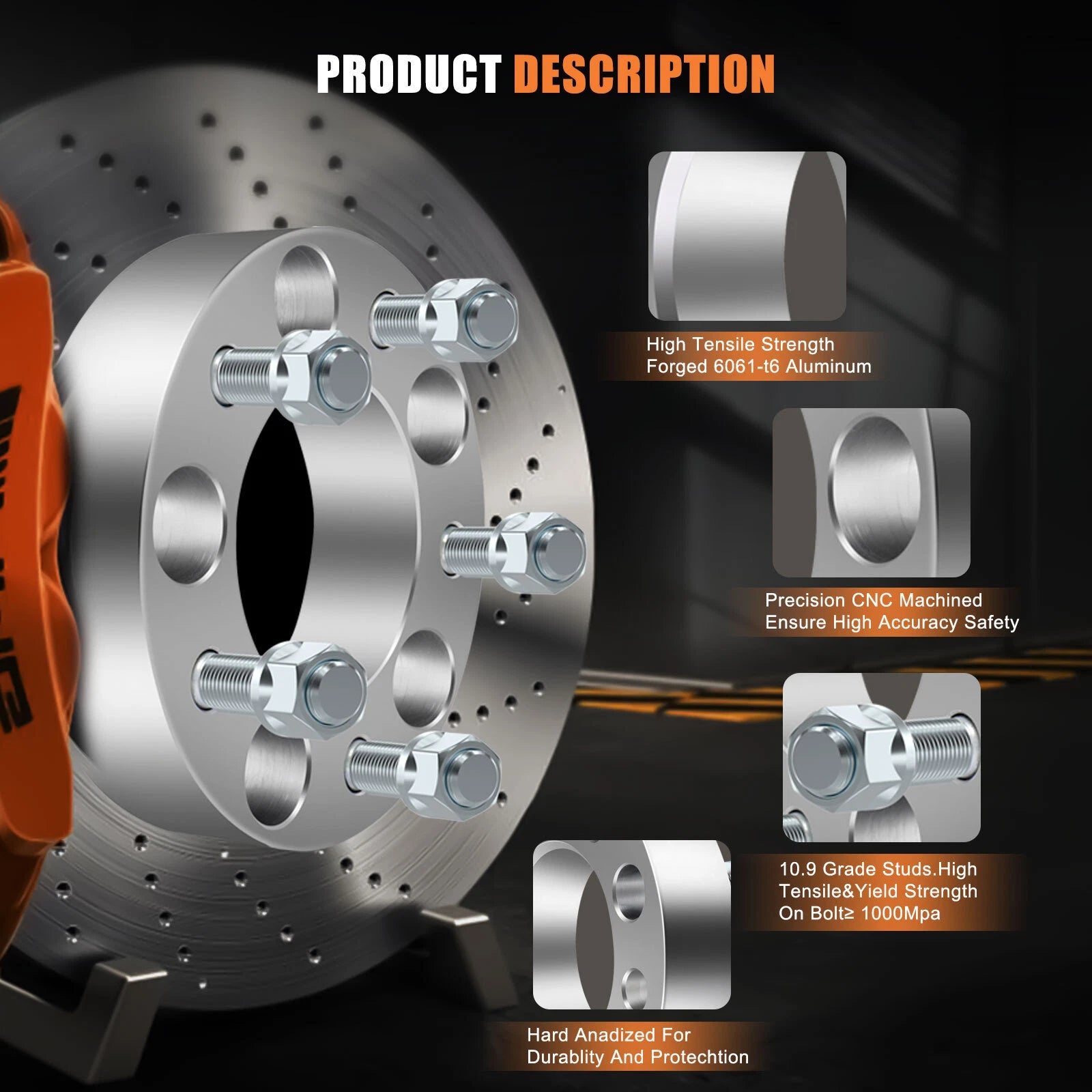 Set of 4 Wheel Spacers for Chevrolet Tahoe Jeep Wrangler