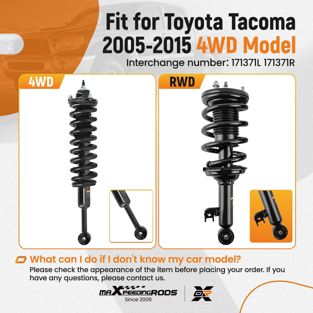 Complete Front Struts w/ Spring for Toyota FJ Cruiser Tacoma (2005–2014)