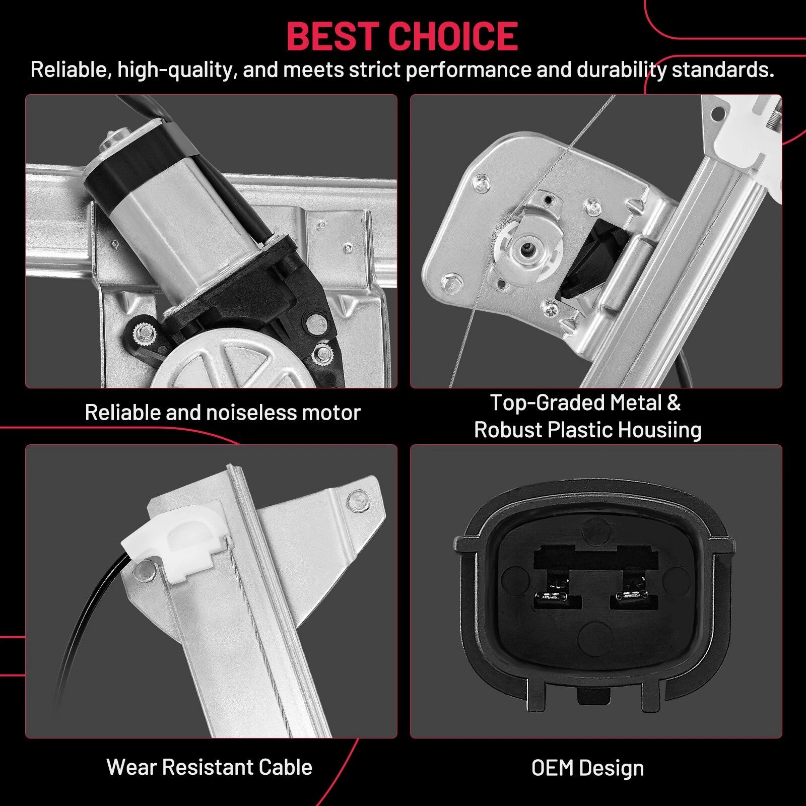 Power Window Regulator with Motor for Silverado Sierra 1500 (2007–2013)