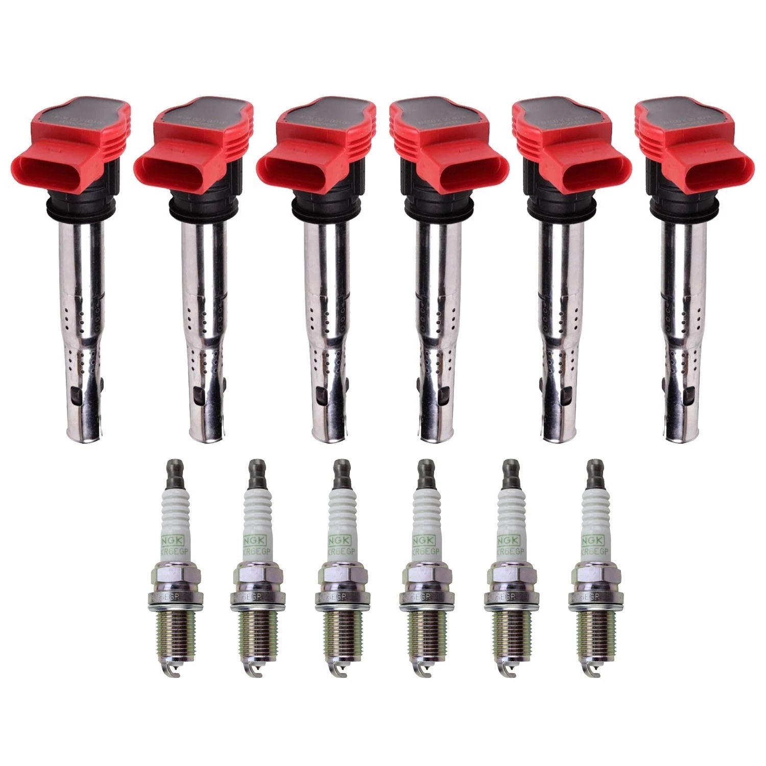 Set of 6 Ignition Coils & NGK Platinum Spark Plugs for Audi A5 Quattro A6 Q5 (2005–2012)