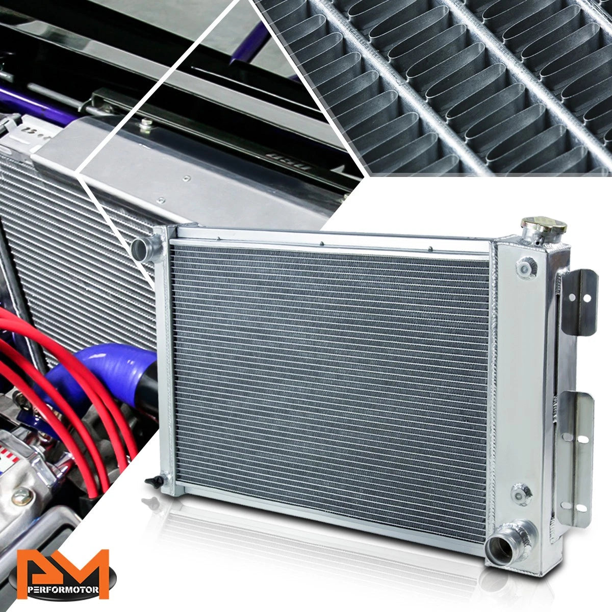 3-Row Aluminum Racing Radiator for Chevy Camaro/Pontiac Firebird (1967–1969)