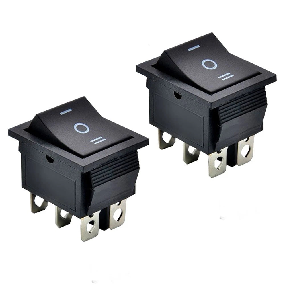 KCD4 3-Position Rocker Switch 6-Pin for Automotive and Marine (Black)