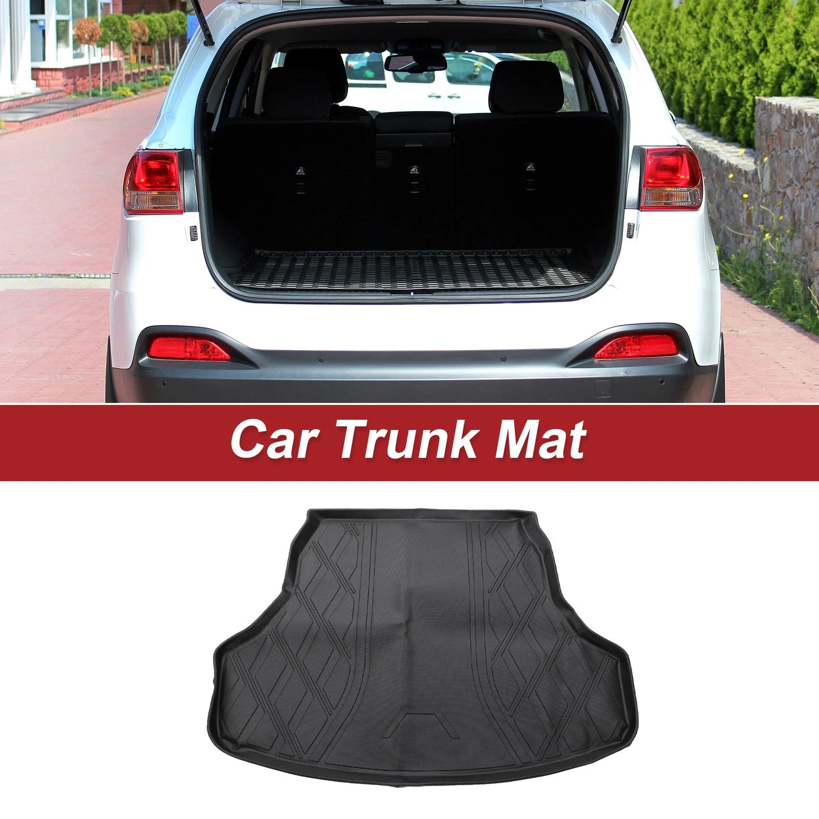 Cargo Liner Rear Trunk Mat for Nissan Sentra (2014–2019) Diamond Pattern