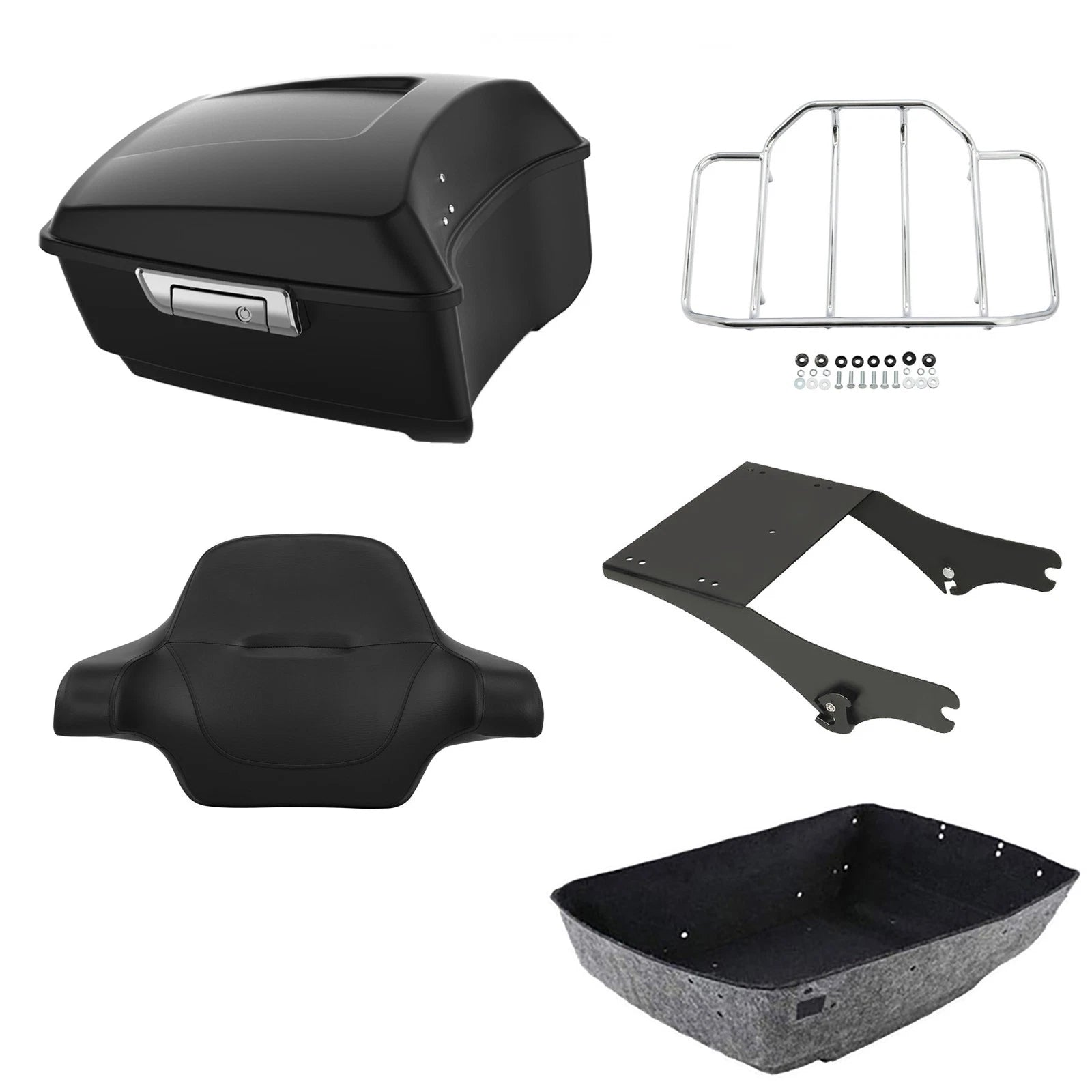 Matte King Trunk Backrest Mount Rack for Harley Touring (1997–2008)
