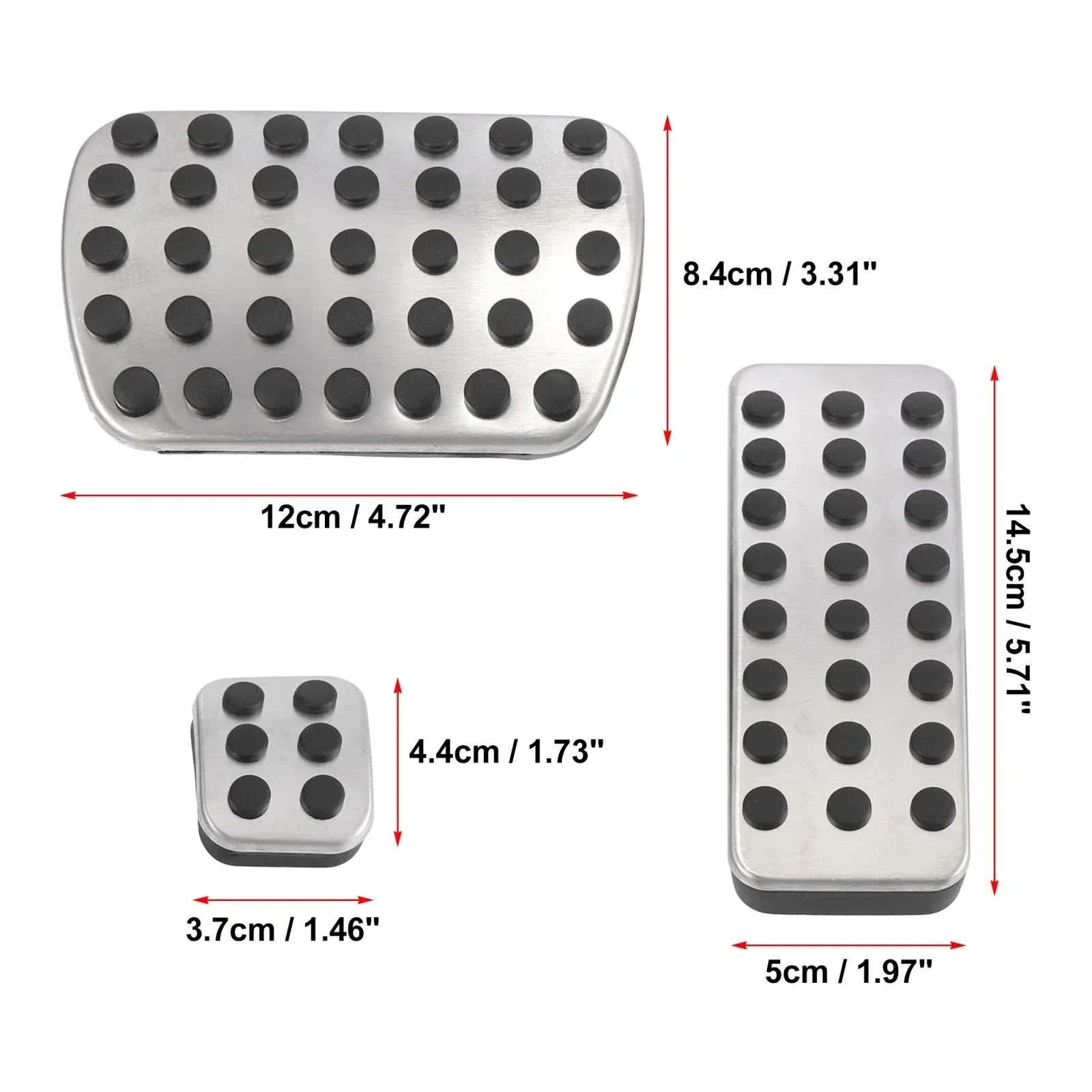 3 x Manual Transmission Brake Gas Pedal Pad Covers for Mercedes-Benz