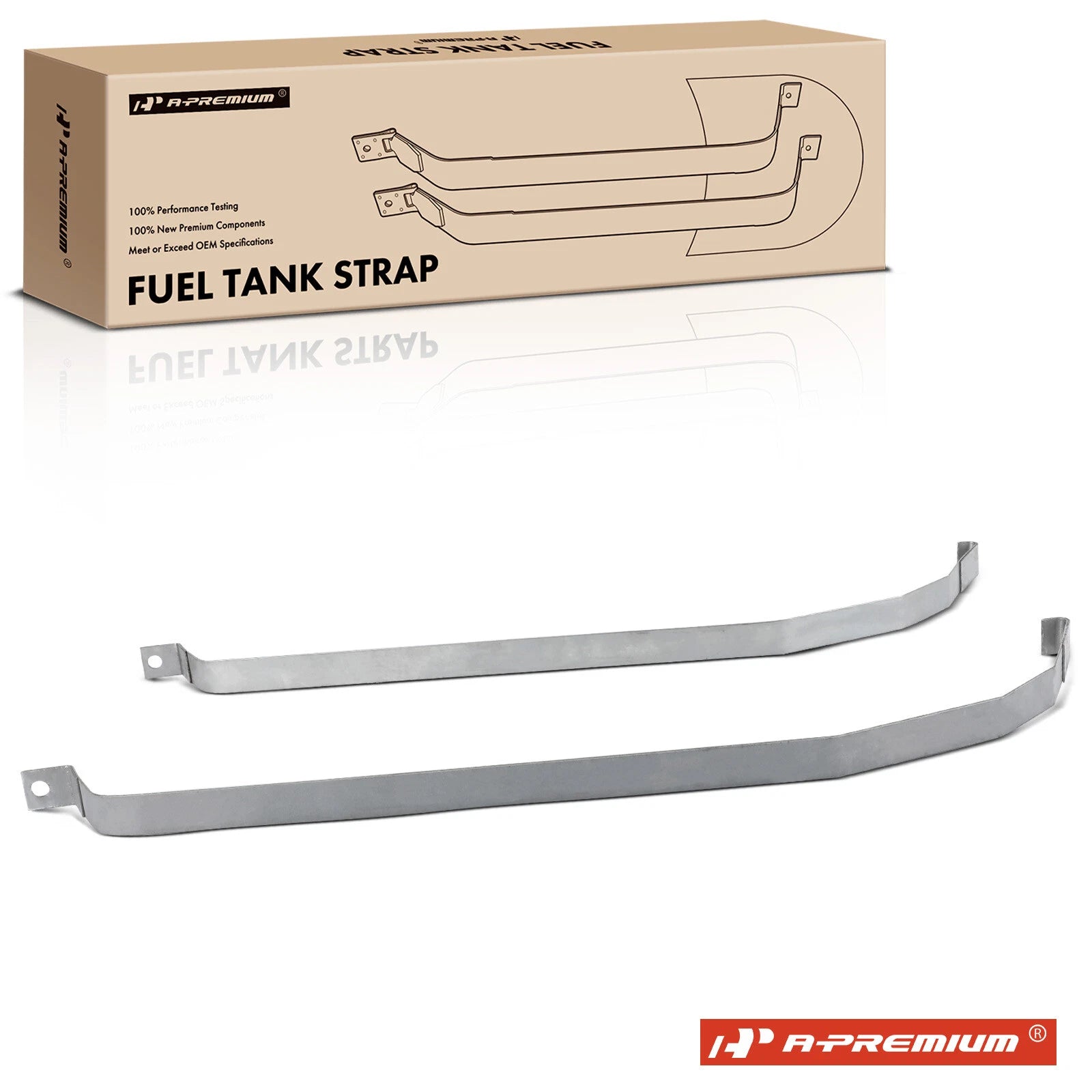 2X Steel Fuel Tank Straps for Ford Custom Galaxie Country Sedan (1964)
