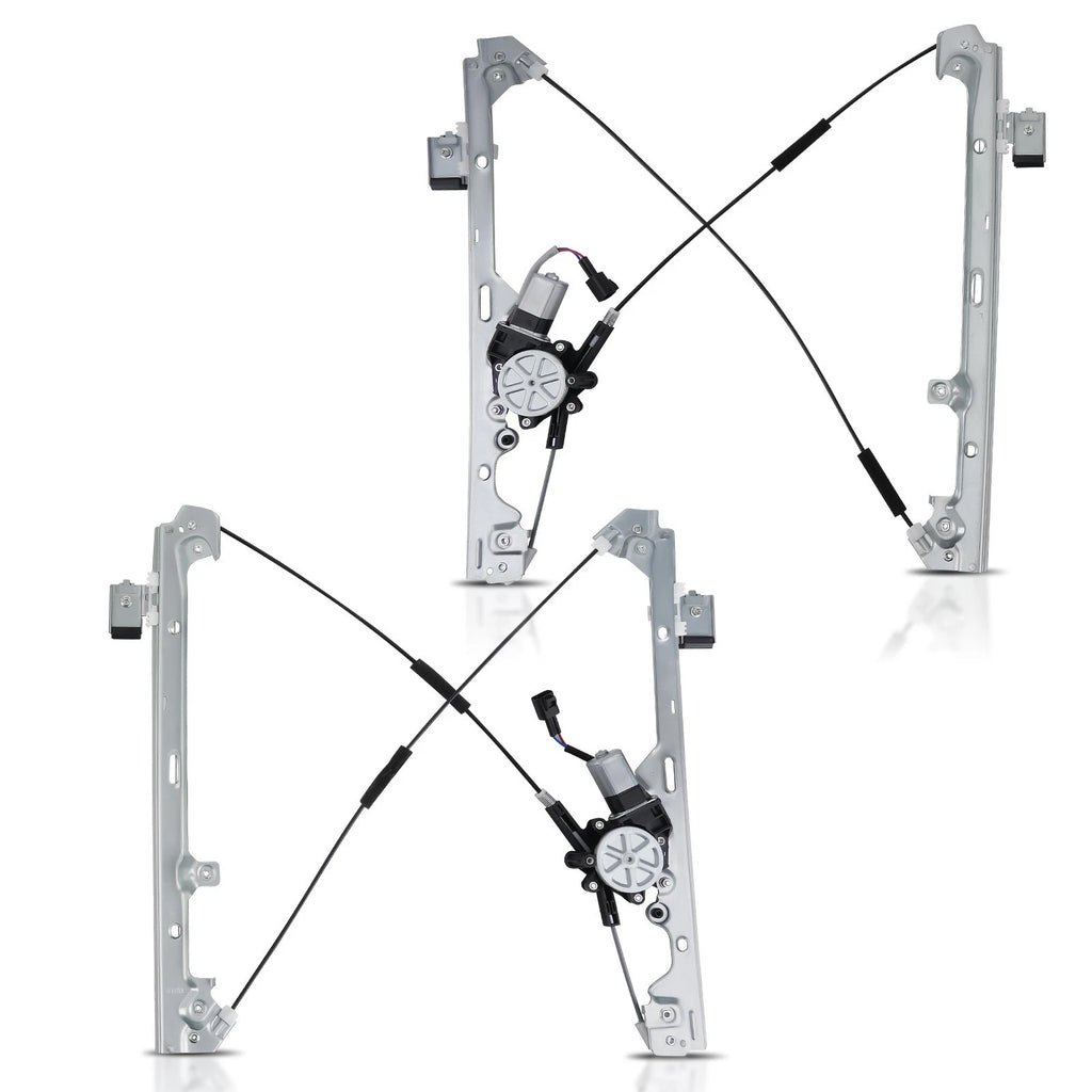 Set of 2 Front Window Regulators w/Motor for Chevy Silverado GMC Sierra (1999–2007)