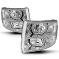 Headlight Replacement for Chevy Silverado (2007–2014) Chrome Housing Clear Corner
