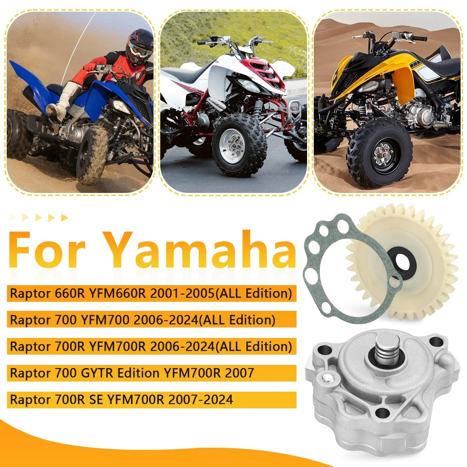 Oil Pump And Drive Gear Gasket Kit for Yamaha Raptor 660R (2001–2005)