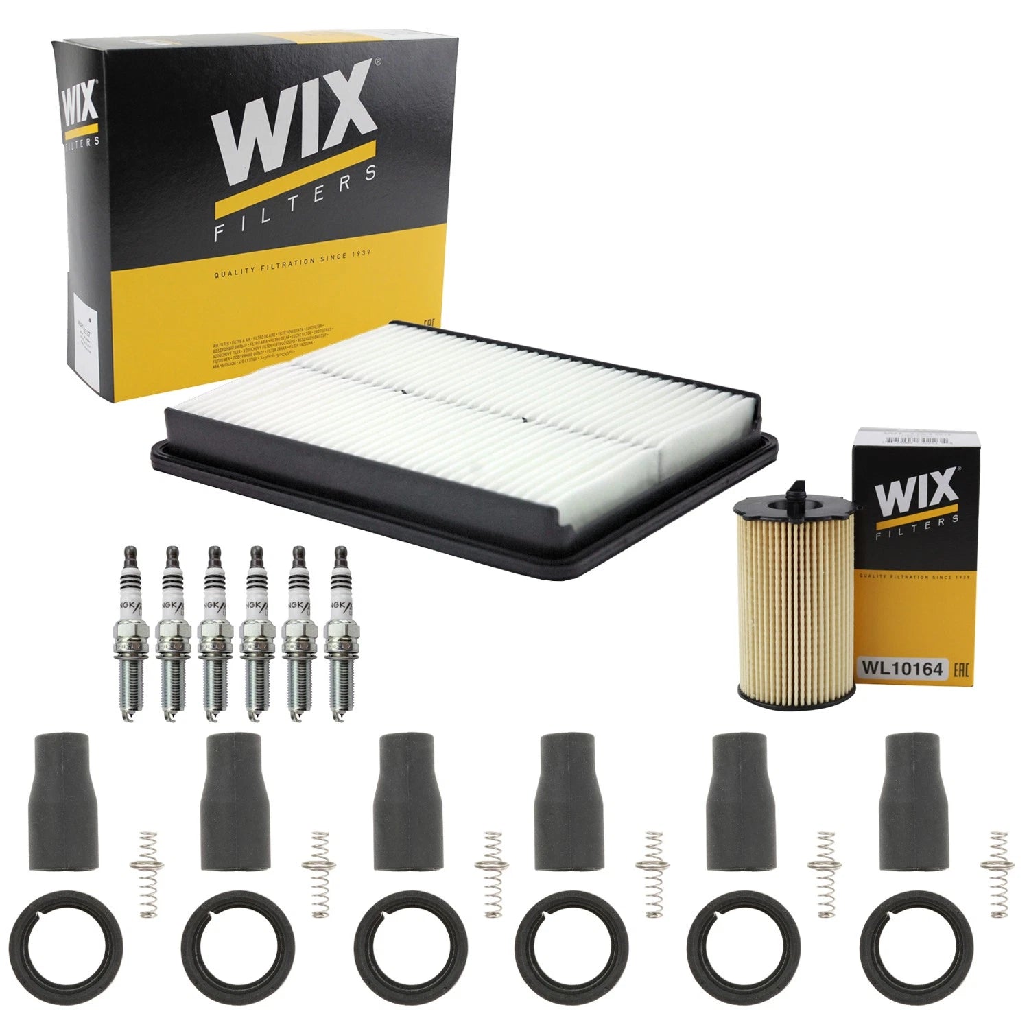 Tune Up Kit with NGK 6 Spark Plugs & Coil Boots for Santa Fe, Sorento (2001–2009)