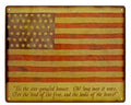 Vintage American Flag Metal Sign 12x15
