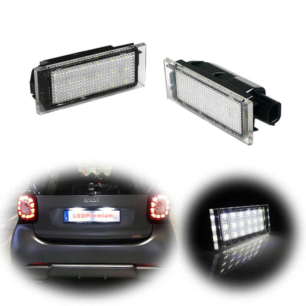 Set of 2 LED License Plate Lamp Lights for Smart Fortwo (2016–2018)