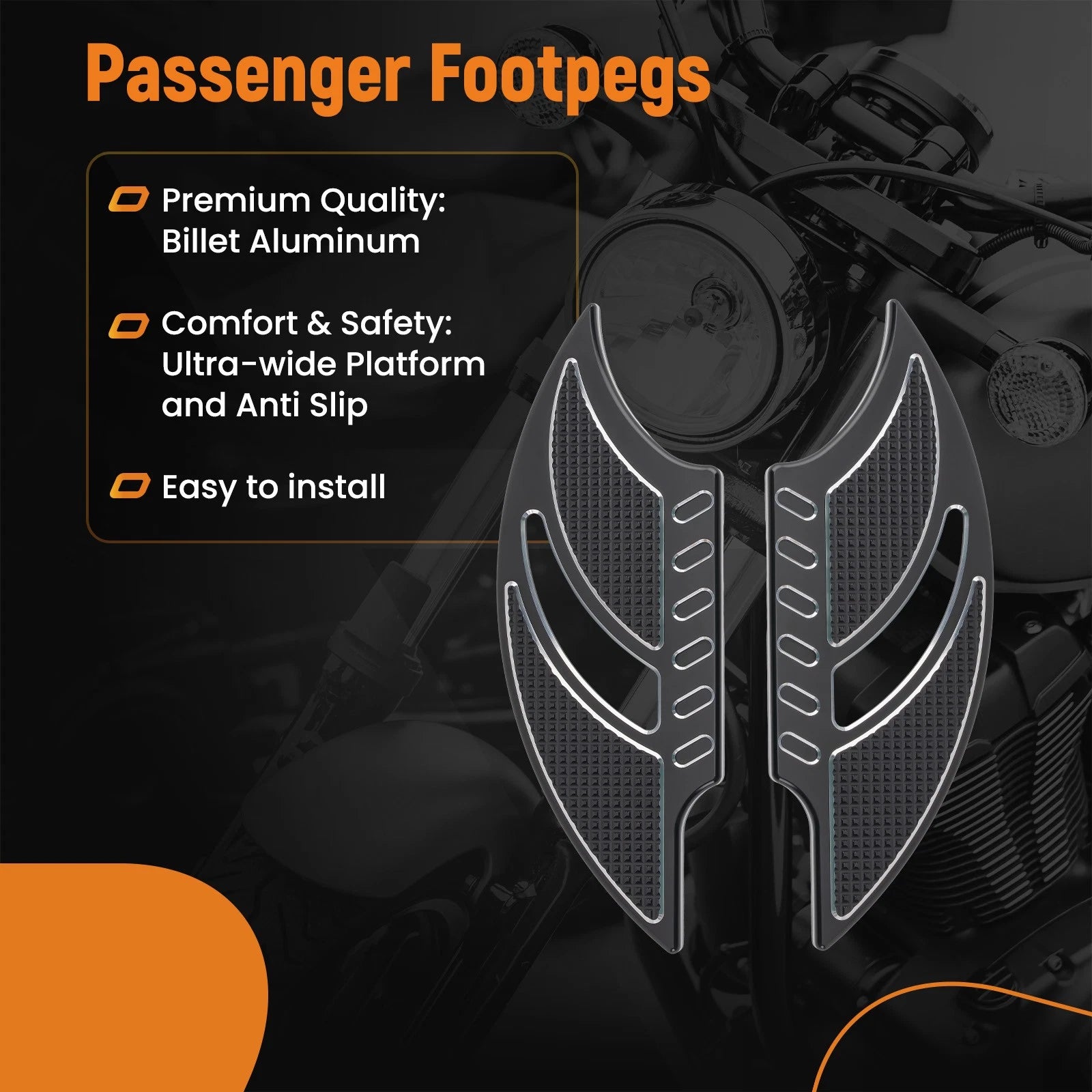 Rear Passenger Foot Pegs for Harley-Davidson Softail/Touring/Dyna