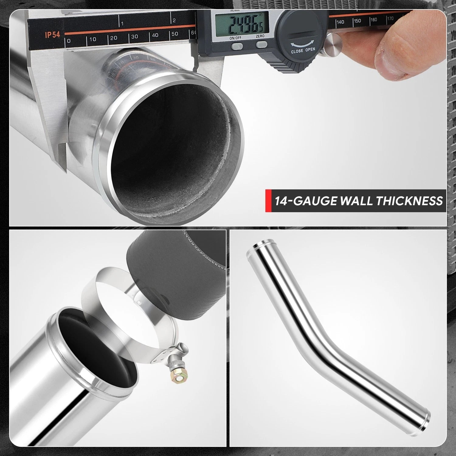 2.5" OD Aluminum Intercooler Pipe Exhaust Turbo Hose for