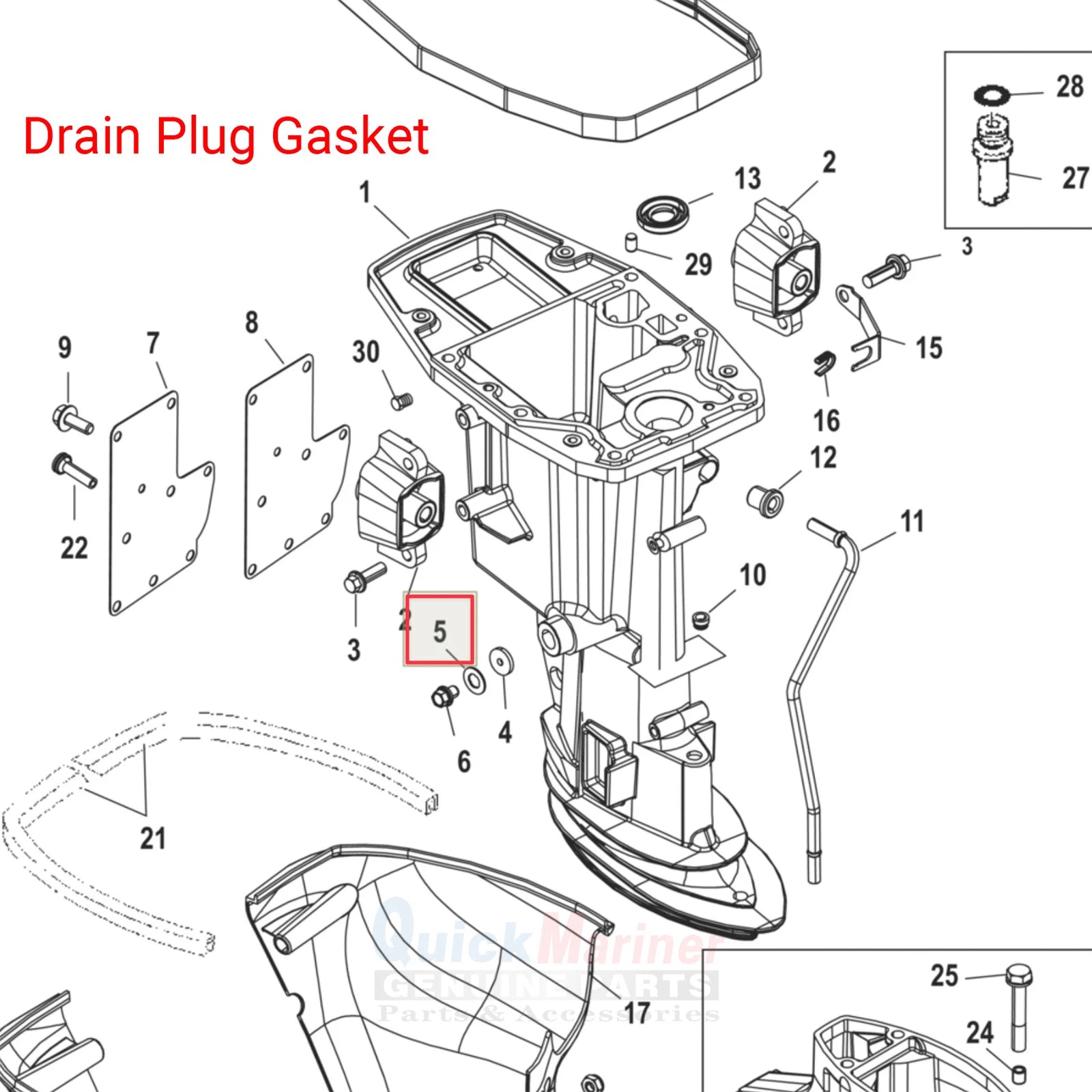 Drain Screw Gasket & Oil Plug Seal for Mercury Mariner Outboard
