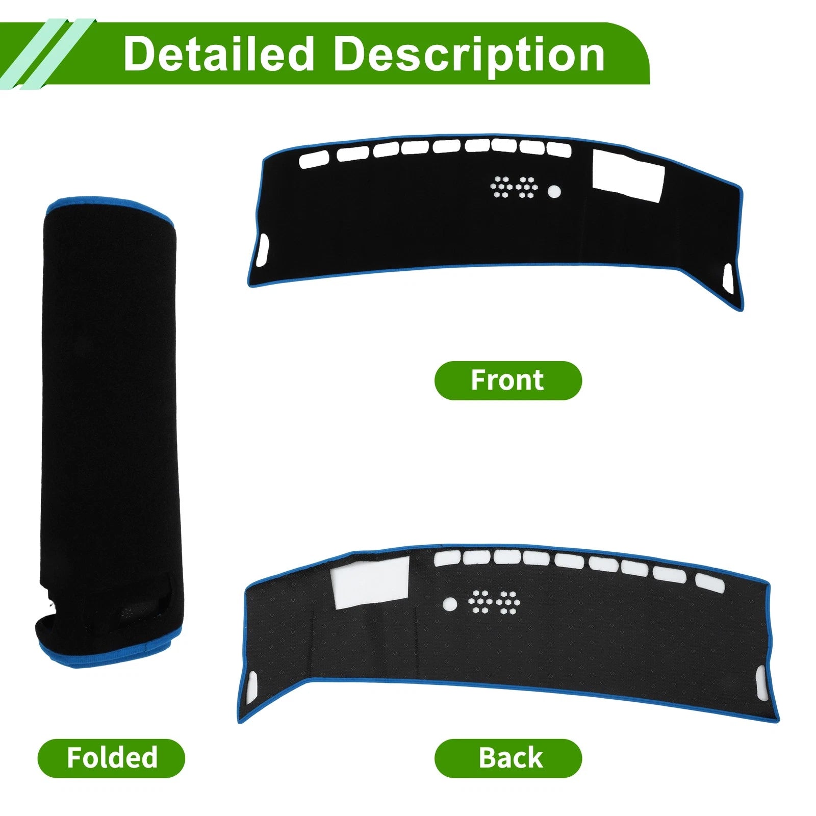 Dashboard Cover for Kia Niro (EV/PHEV/HEV) (2023–2025) Polyester Black Blue 1Pc