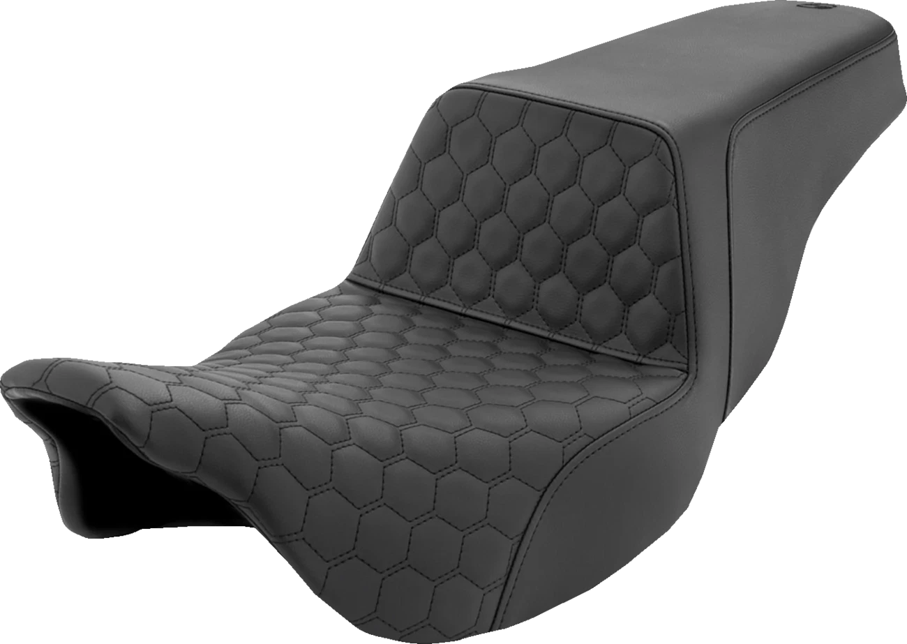 SADDLEMEN Step-Up Seat for FL (2008–2024) 808-07B-177, Honeycomb, Black Stitching