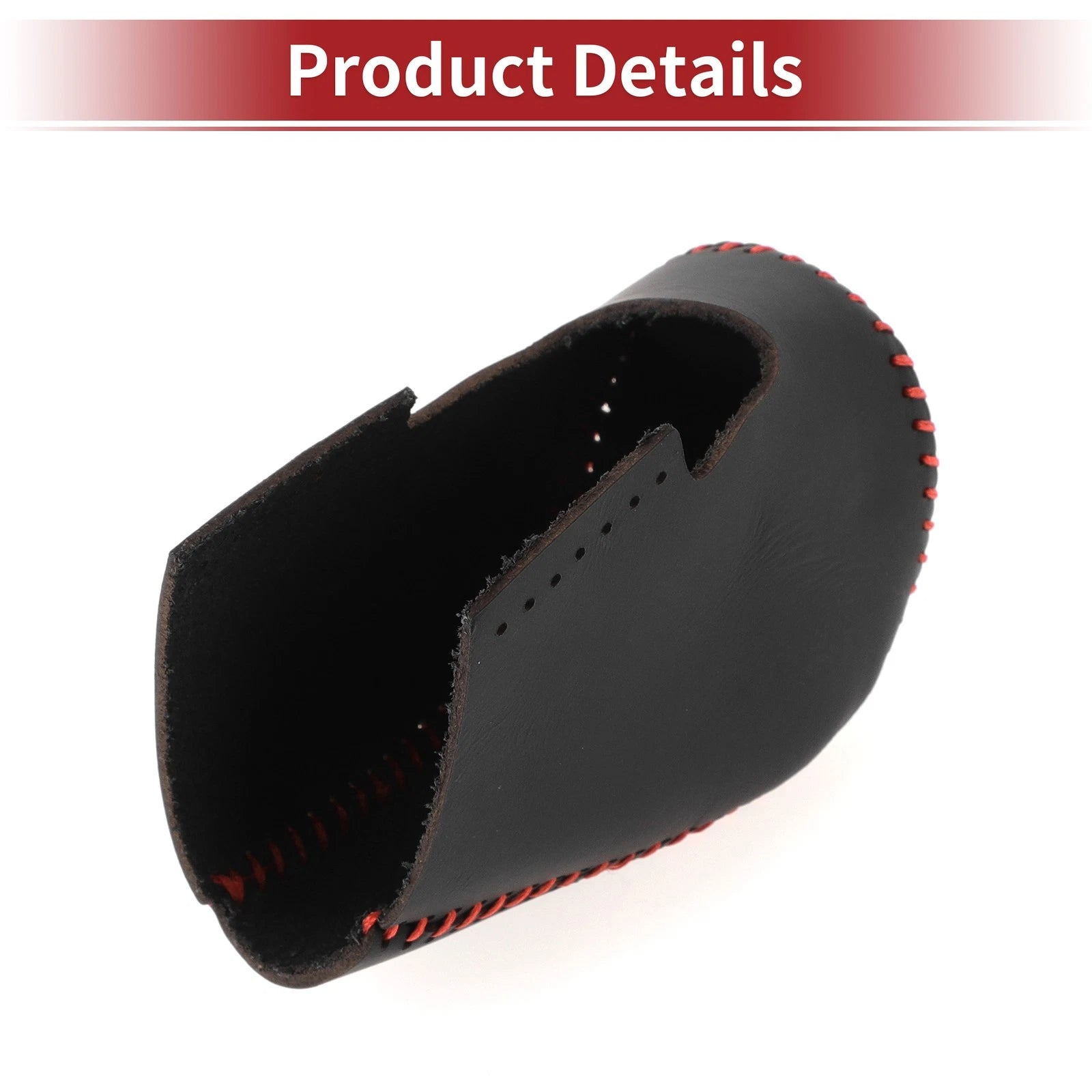 1 Pc Gear Shift Knob Cover for Honda HR-V (2023–2024) Black Red Faux Leather