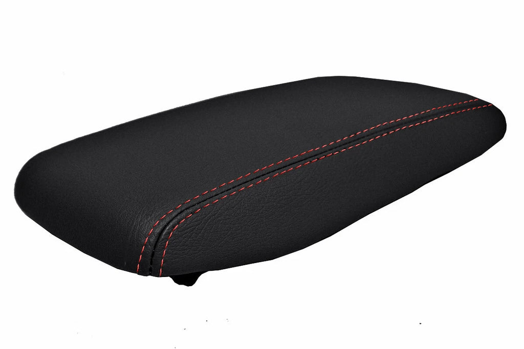 Leather Console Lid Armrest Cover for Nissan Skyline R34 (1998–2002) Red Stitch