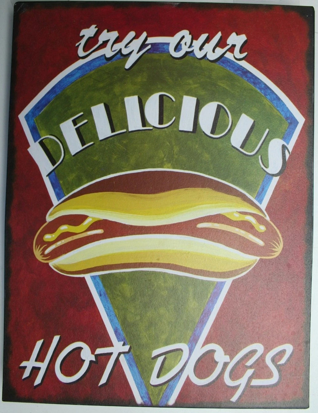 Iron Tin Metal Sign for Home Kitchen Decor (Hot Dogs)