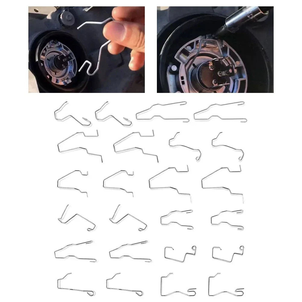 24pcs Headlight Bulb Retaining Clip Holder Set for H1 H3 H4 H7