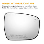 Right Side Heated White Mirror Glass for Nissan Rogue Pathfinder 