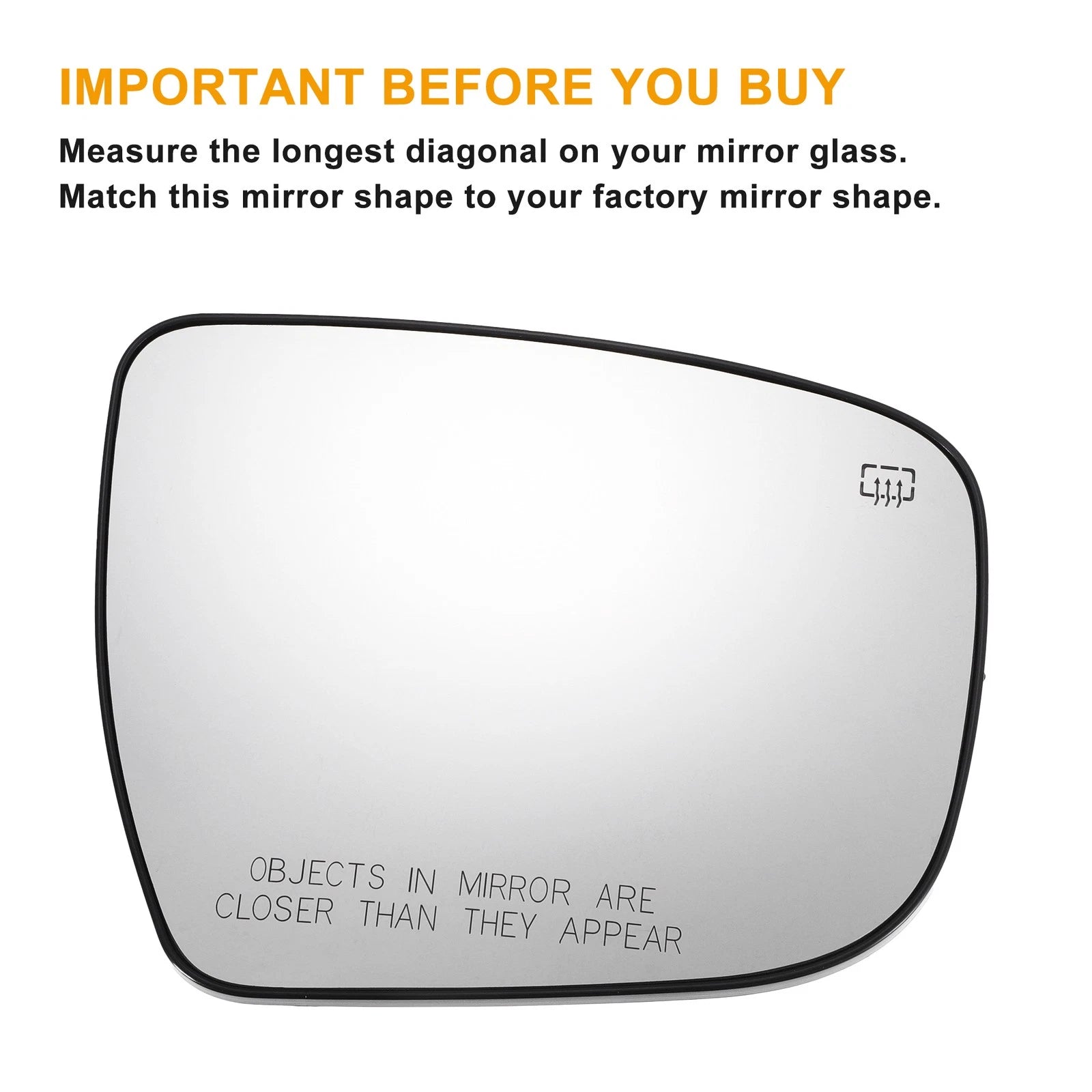 Right Side Heated White Mirror Glass for Nissan Rogue Pathfinder 