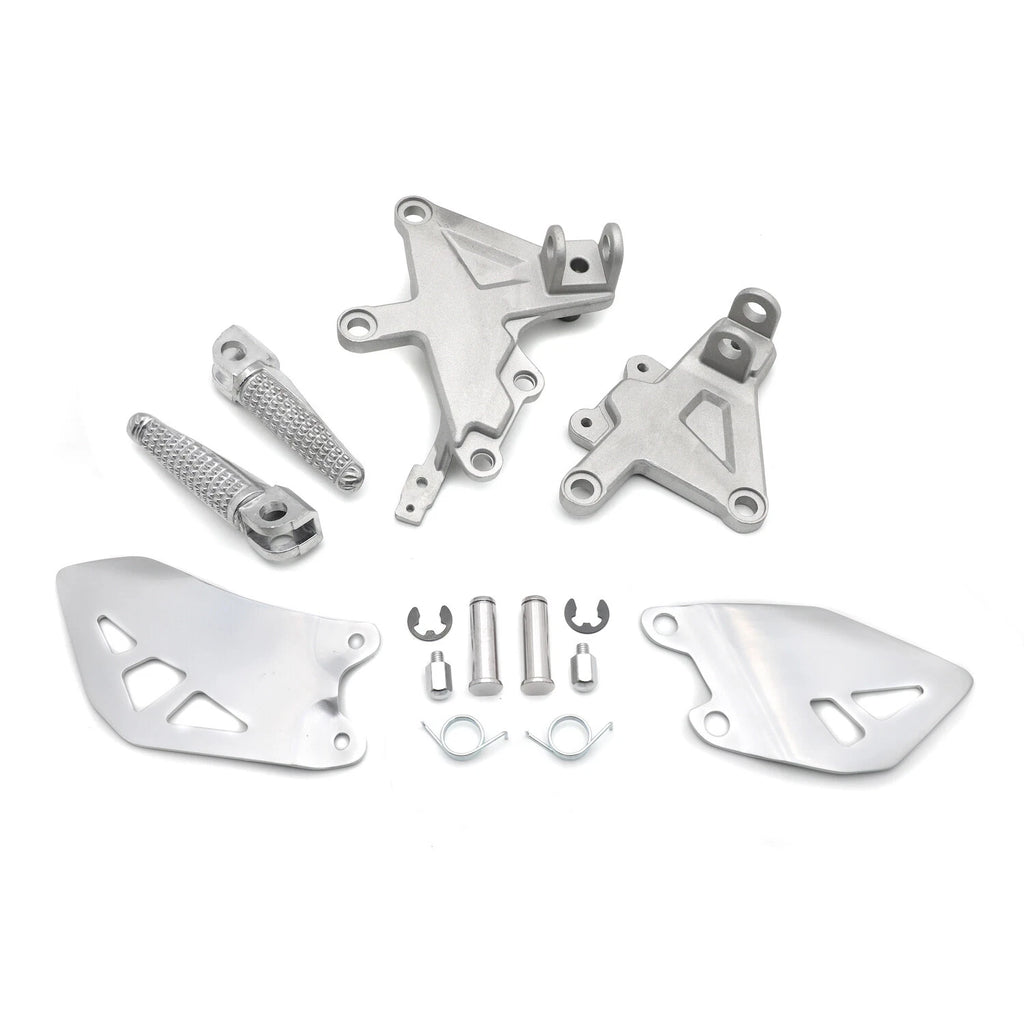 Silver Front Driver Footrest Pedals Bracket for Kawasaki Ninja ZX-10R (2011–2020)