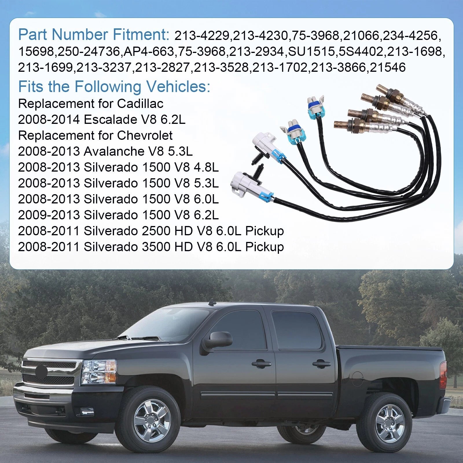O2 Oxygen Sensor Kit for Chevy Silverado GMC Sierra Yukon