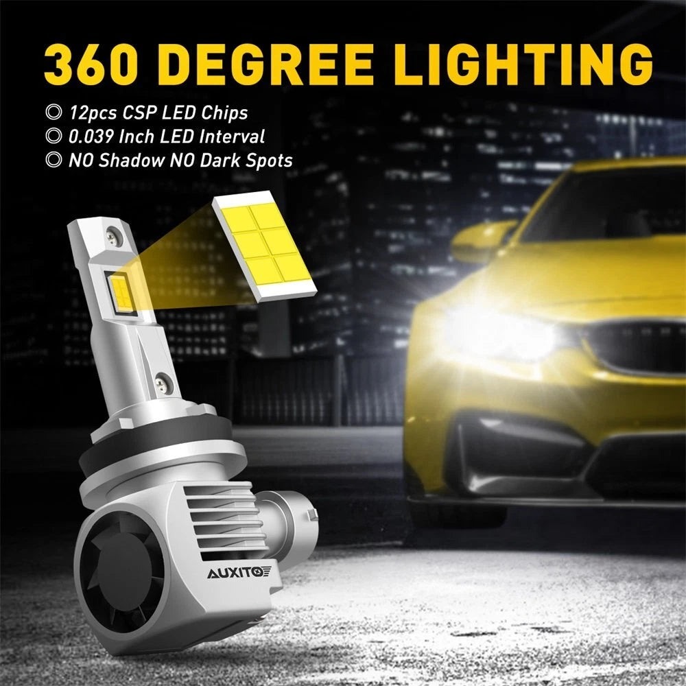 2X H11 H8 LED Headlight Bulbs for Low Beam (6000K)