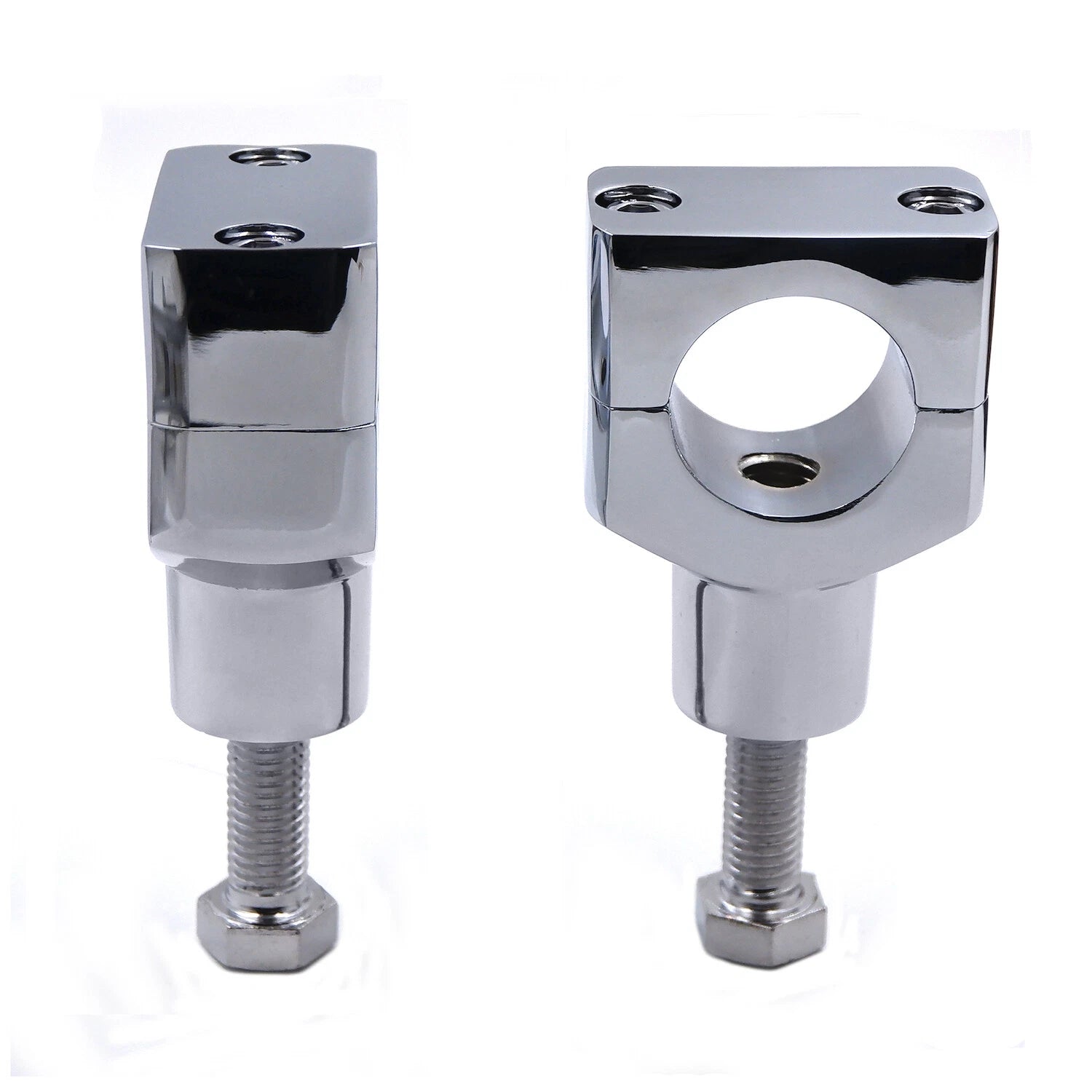 CNC Chrome Handlebar Riser Clamp for Harley Cruisers (1.25", 31.25mm)