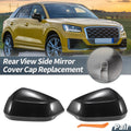 1 Pair Rearview Mirror Cover Cap Black Carbon Fiber for Audi Q2 SQ2 Q3 RSQ3 (2016–2023)